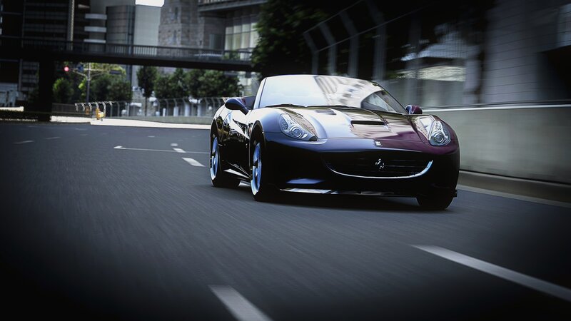 Black Ferrari Car — Dynamic, Night
