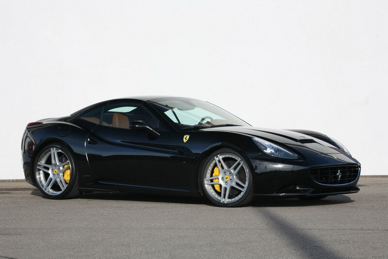 Black Ferrari Car — Neutral, Photograph, Wheels, Yellow Brake Calipers