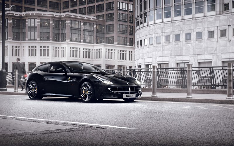 Black Ferrari Car — Urban
