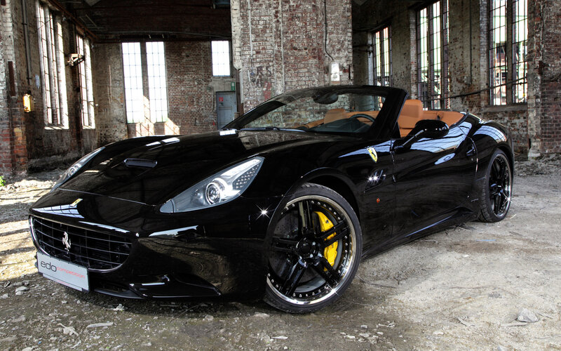 Black Ferrari Convertible — Dramatic, Afternoon
