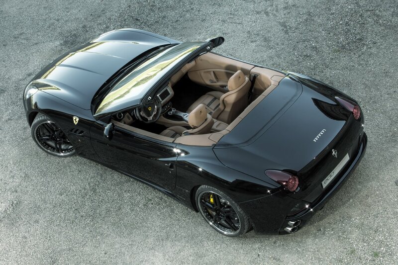 Black Ferrari Convertible — Dramatic, Photograph, Car, Interior