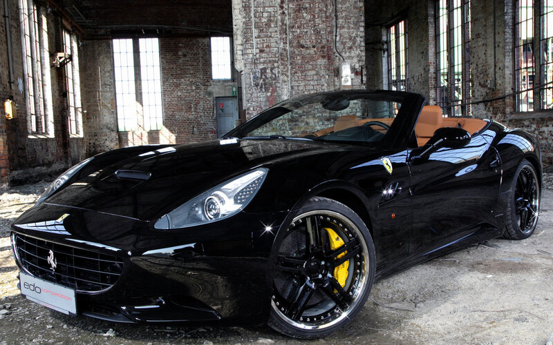 Black Ferrari Convertible — Dramatic, Photograph, Car