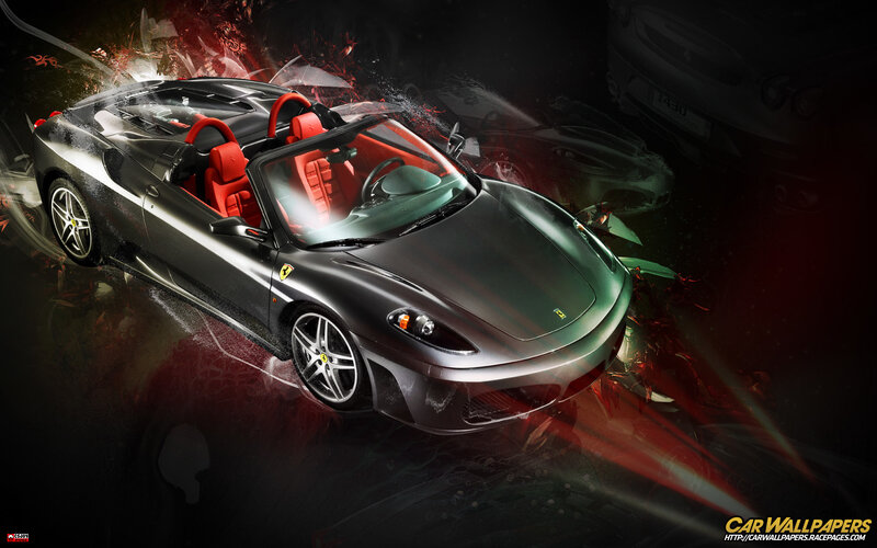 Black Ferrari Convertible — Dramatic