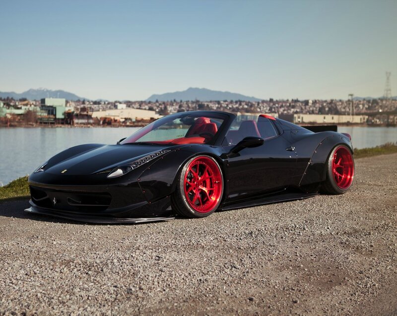 Black Ferrari Convertible — Serene, Afternoon