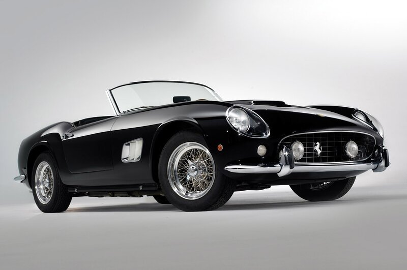 Black Ferrari convertible sports car