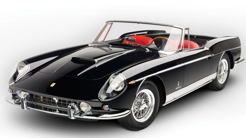 Black Ferrari convertible sports car