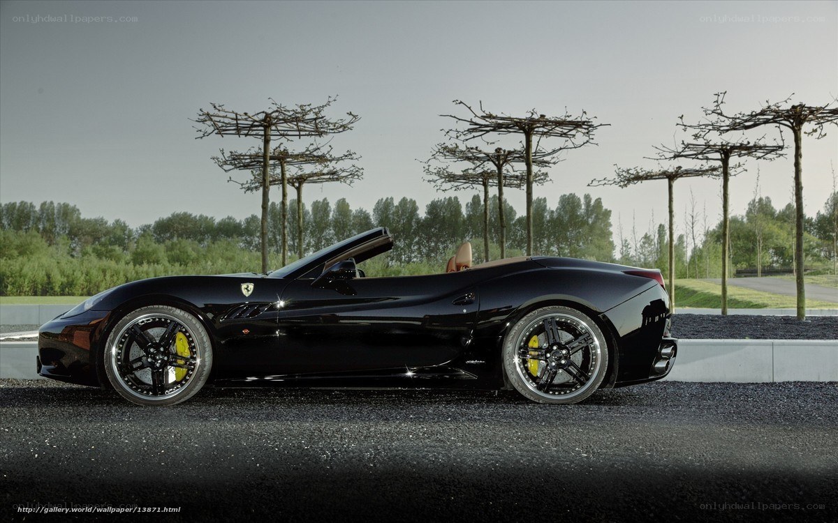 Black Ferrari convertible sports car