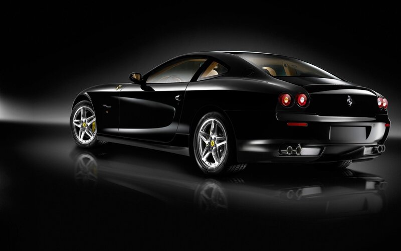 Black Ferrari Coupe — Dramatic, Photograph, Car, Wheels, Taillights, Exhaust