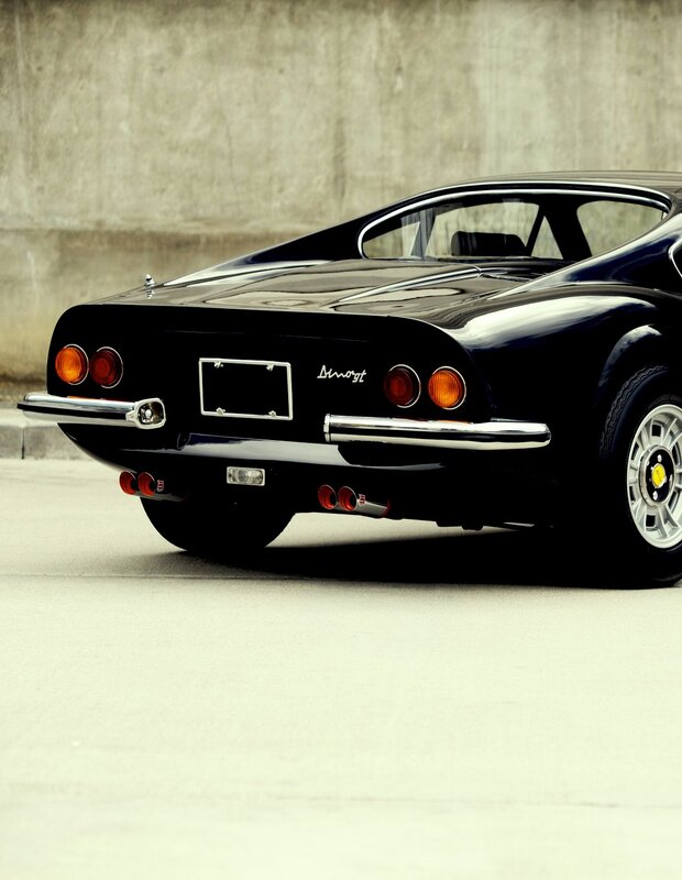 Black Ferrari Dino GT rear view