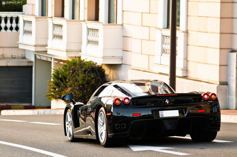 Black Ferrari Enzo — Calm, Afternoon, Photograph, Car, Building