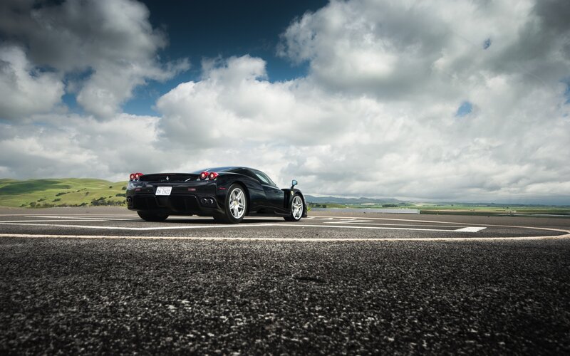 Black Ferrari Enzo — Dramatic, Afternoon, Photograph
