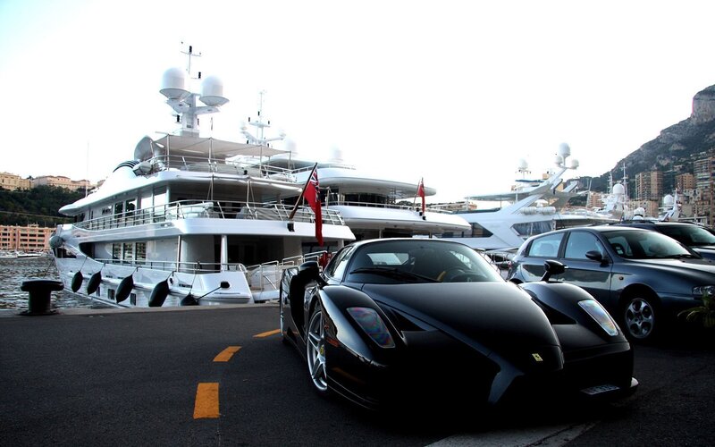 Black Ferrari Enzo — Dramatic, Afternoon