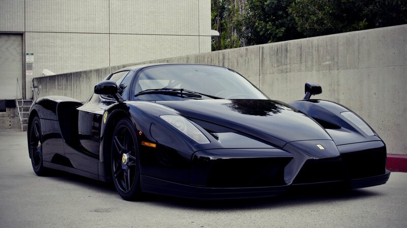 Black Ferrari Enzo — Dramatic, Photograph, Car