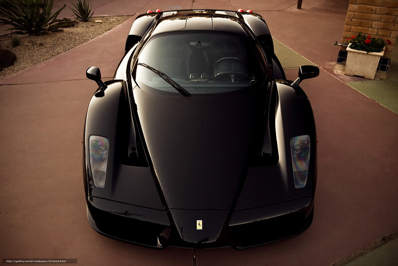 Black Ferrari Enzo — Dramatic, Sunset