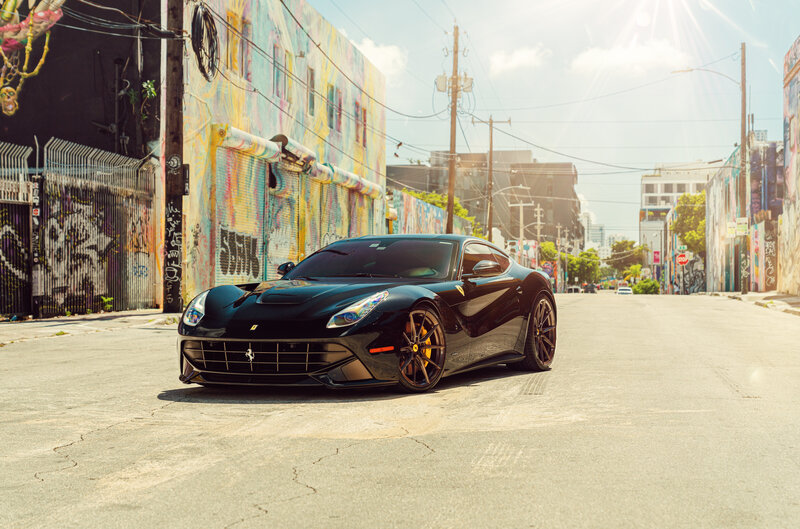 Black Ferrari F12berlinetta — Dramatic, Afternoon
