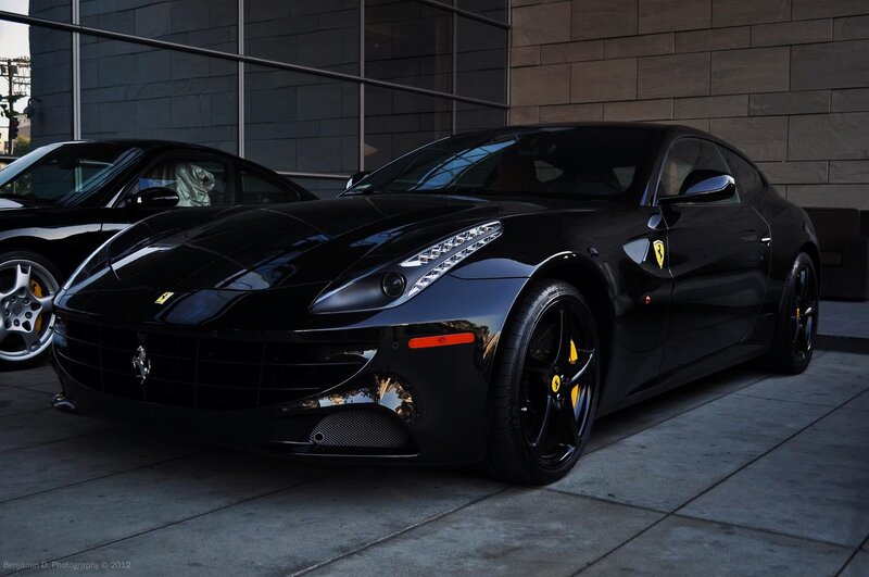 Black Ferrari FF parked outside