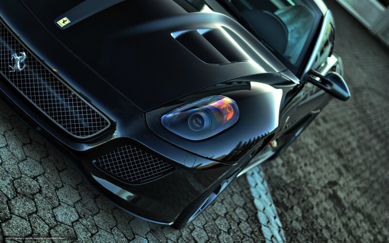 Black Ferrari front view