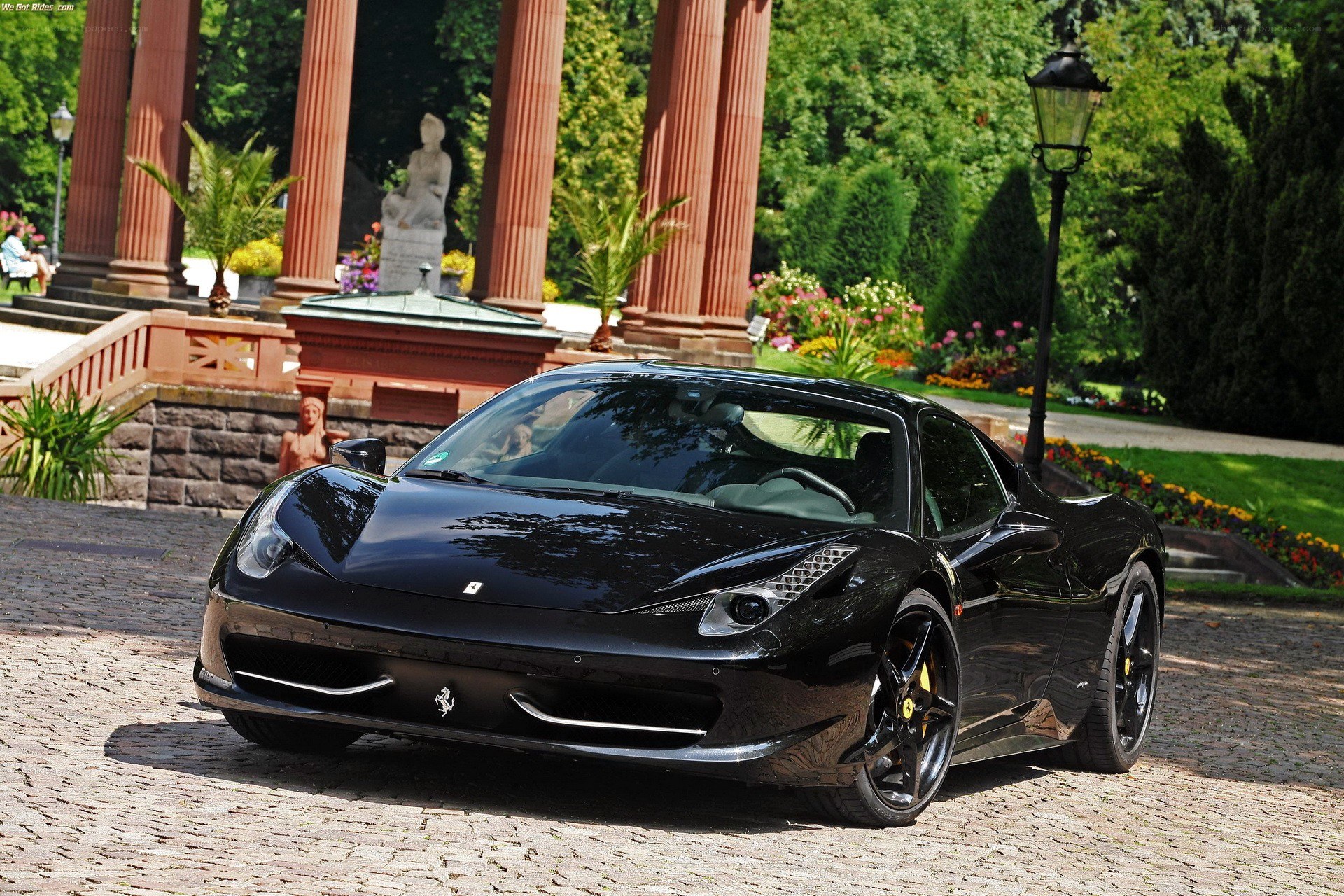 Black Ferrari in a park