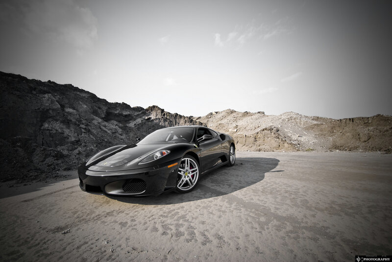 Black Ferrari in Desert