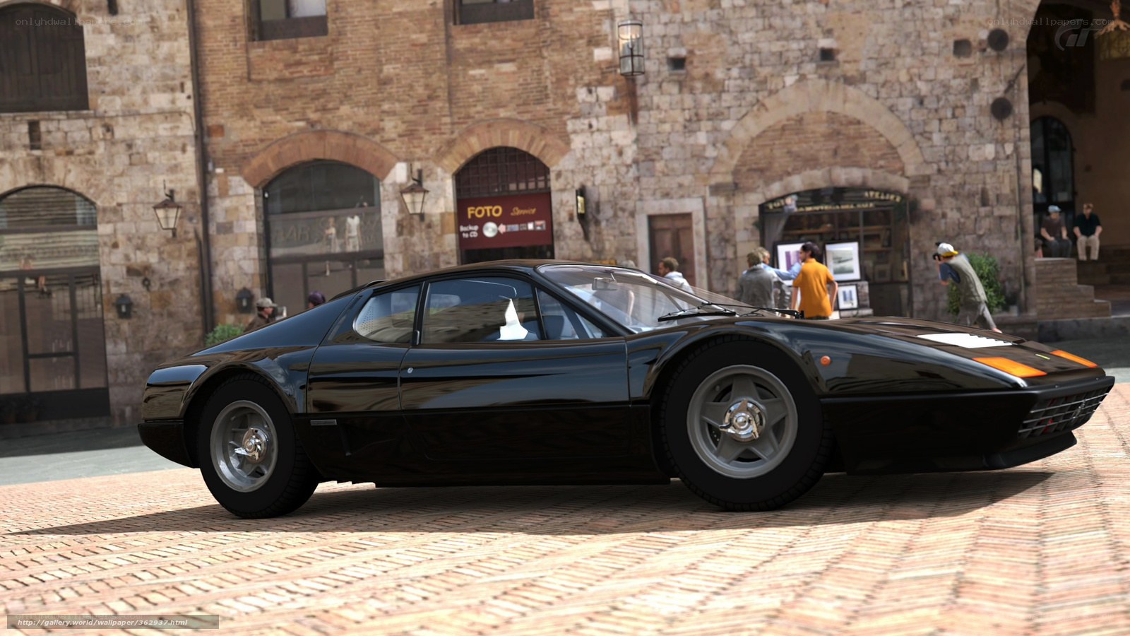Black Ferrari in Italian town