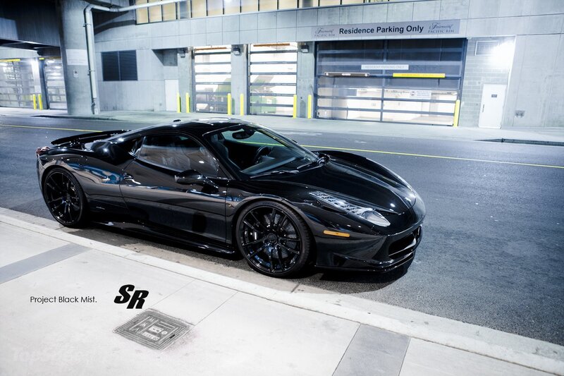 Black Ferrari in Parking Garage