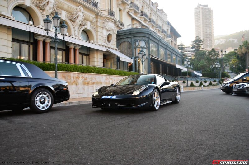 Black Ferrari on a city street