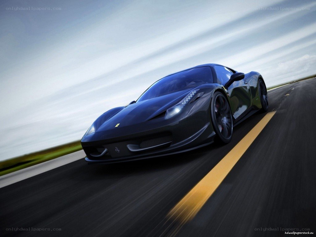 Black Ferrari on a road