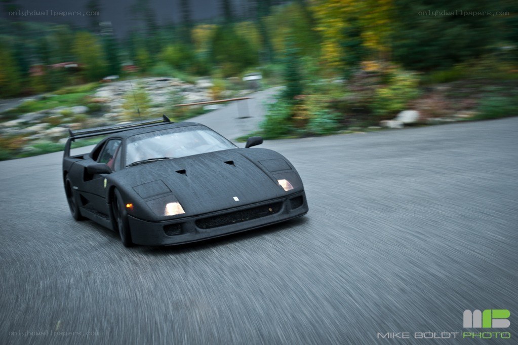 black ferrari on a road