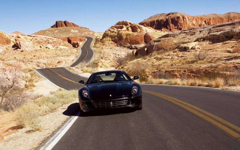 Black Ferrari on Road