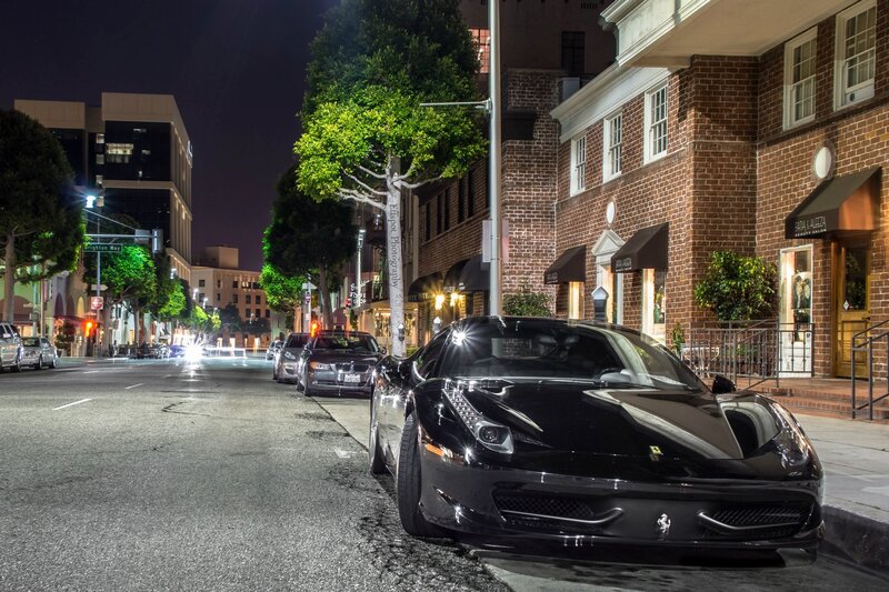Black Ferrari on Street