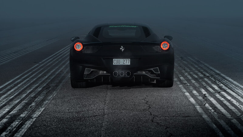 Black Ferrari on Track