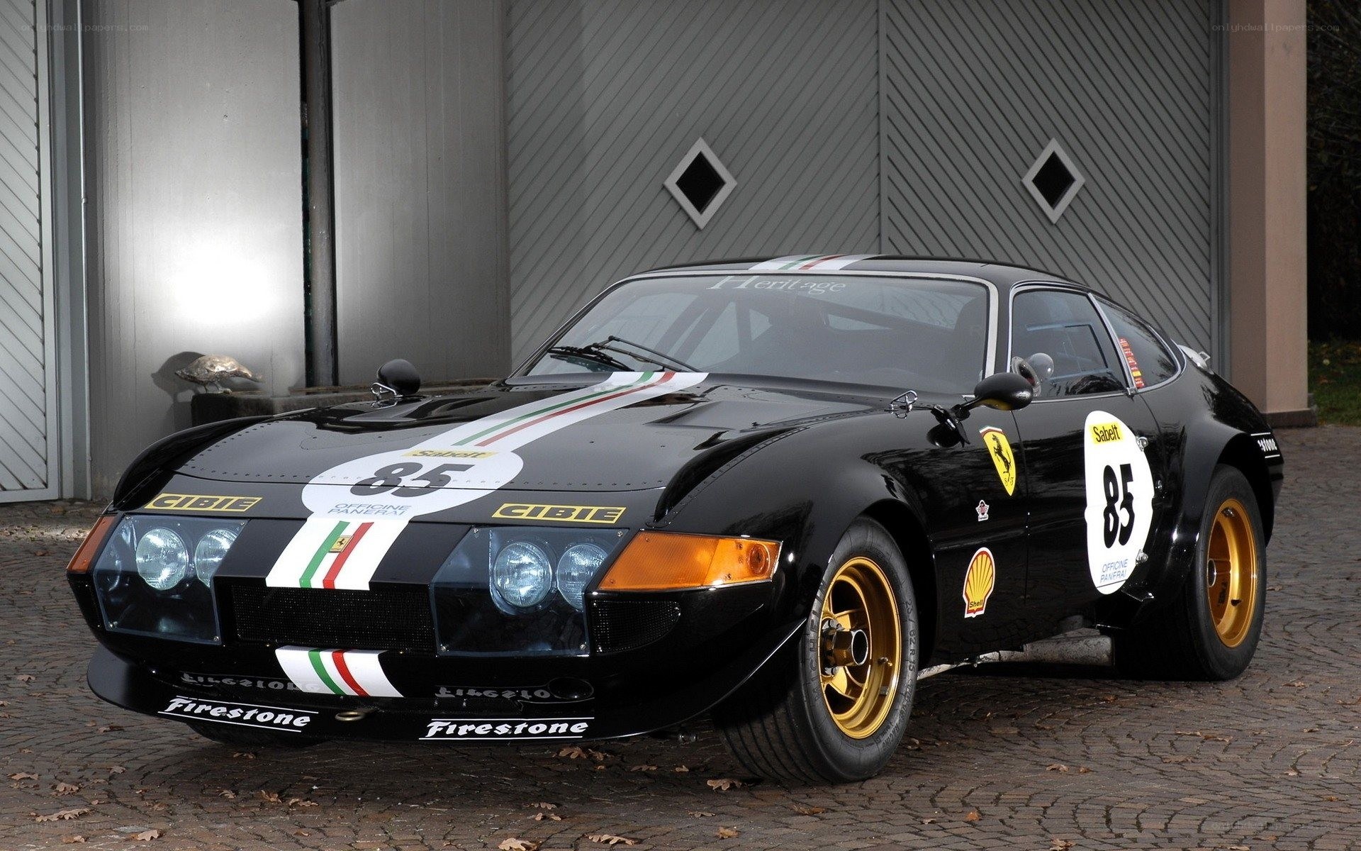 Black Ferrari race car