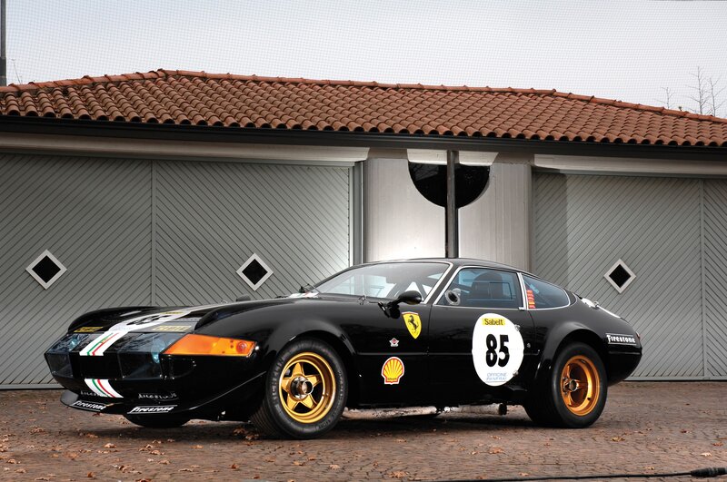 Black Ferrari race car