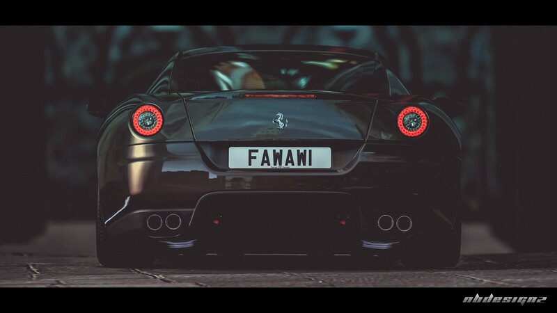 black ferrari rear view