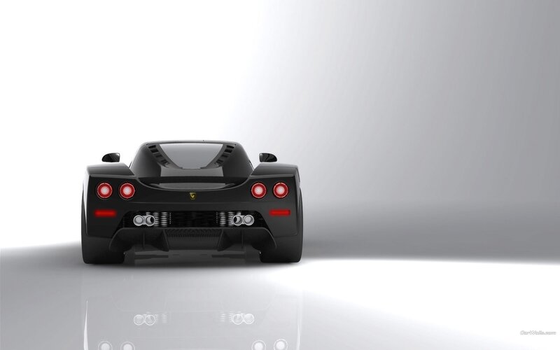 black ferrari rear view