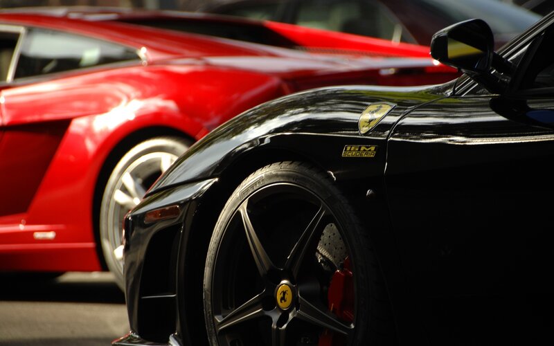 Black Ferrari Scuderia — Dramatic
