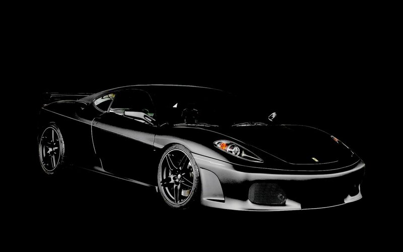 black ferrari sports car