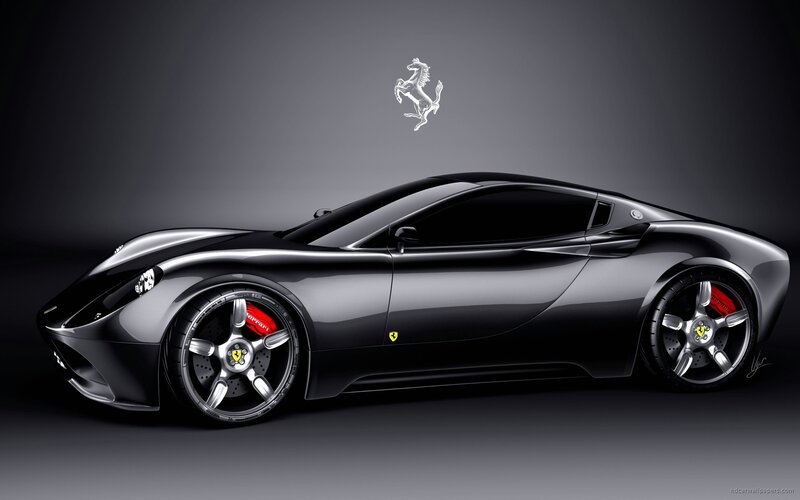 Black Ferrari sports car