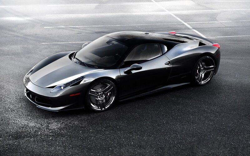 black ferrari sports car