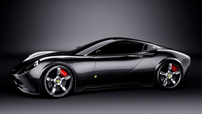 black ferrari sports car