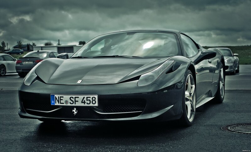 Black Ferrari sports car