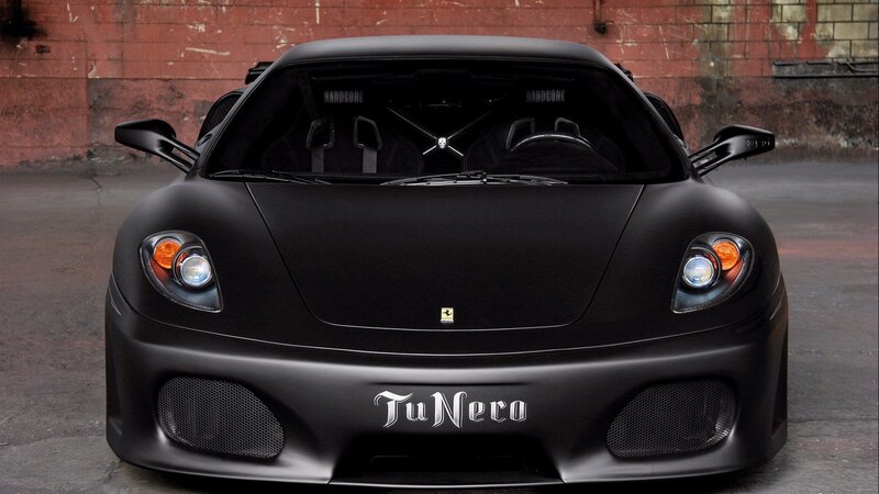 black ferrari sports car