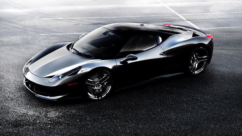 Black Ferrari sports car