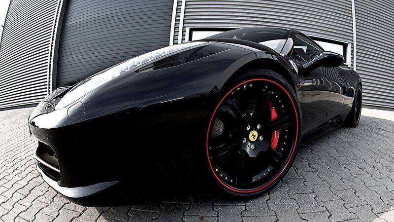 Black Ferrari sports car