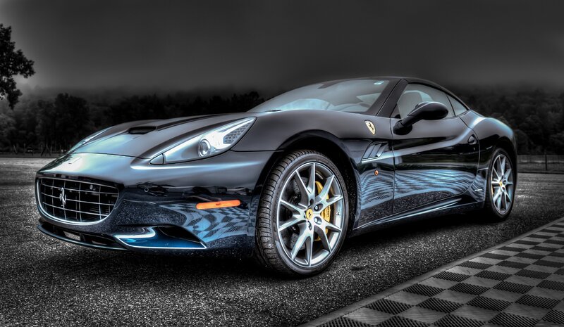 Black Ferrari sports car
