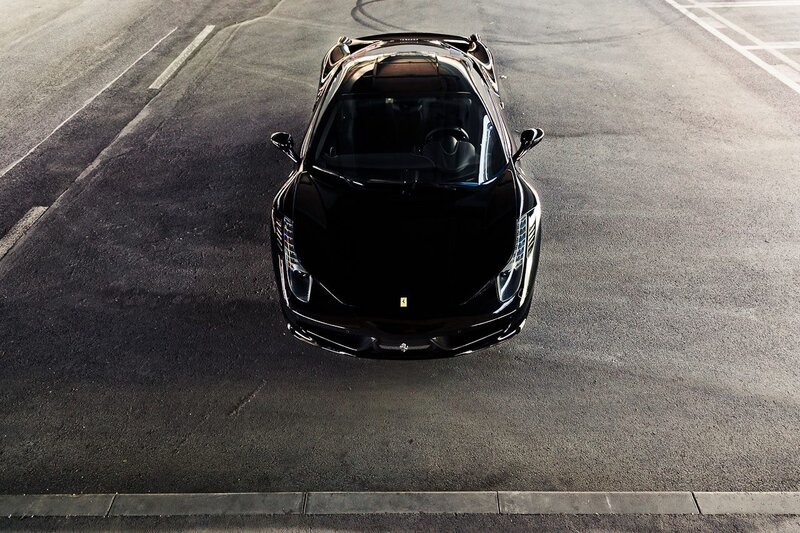 black ferrari sports car