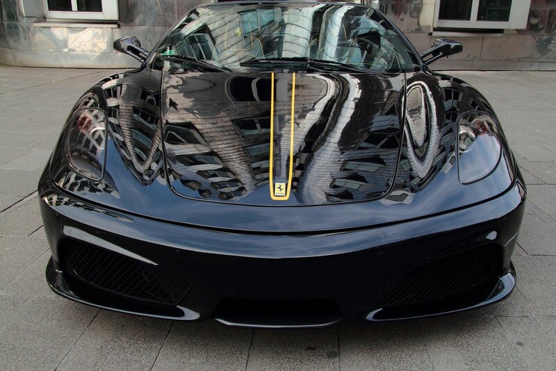 black ferrari sports car