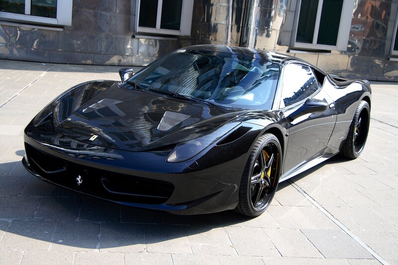 black ferrari sports car