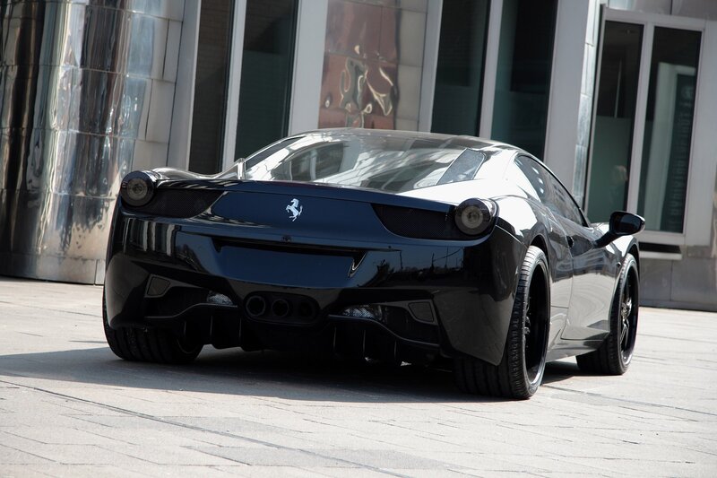 black ferrari sports car