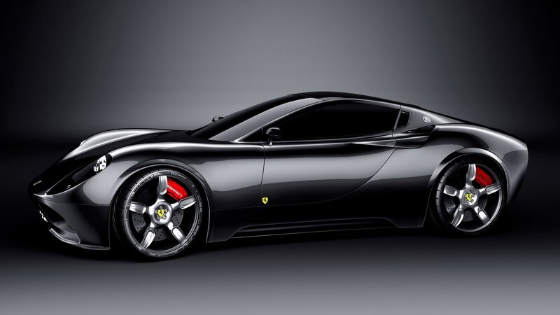 black ferrari sports car
